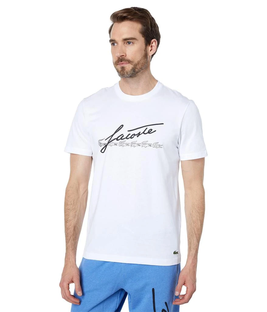 商品Lacoste|Short Sleeve Graphic Signature On Front Tee,价格¥421,第1张图片