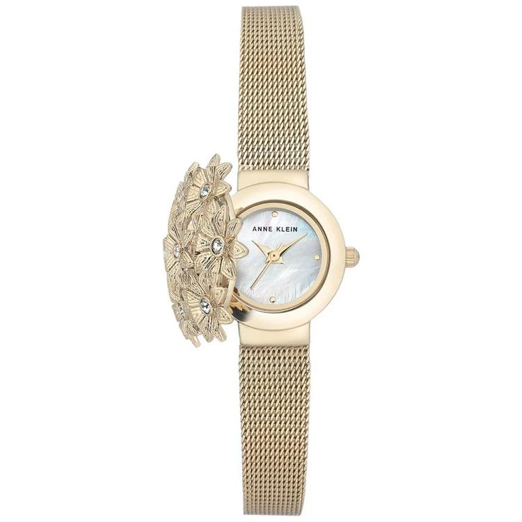 商品Anne Klein|Women's Gold-Tone Stainless Steel Mesh Bracelet Watch 24mm,价格¥815,第2张图片详细描述