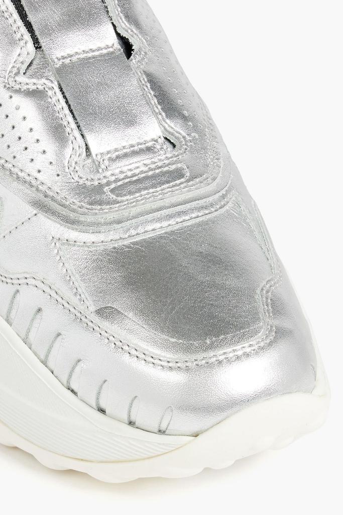 Perforated metallic leather slip-on sneakers商品第2张图片规格展示