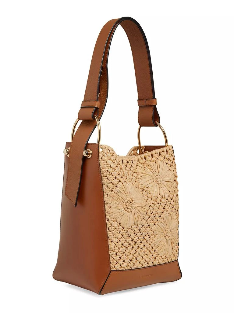 商品Strathberry|Medium Lana Floral-Detailed Raffia & Leather Shoulder Bag,价格¥4416,第2张图片详细描述