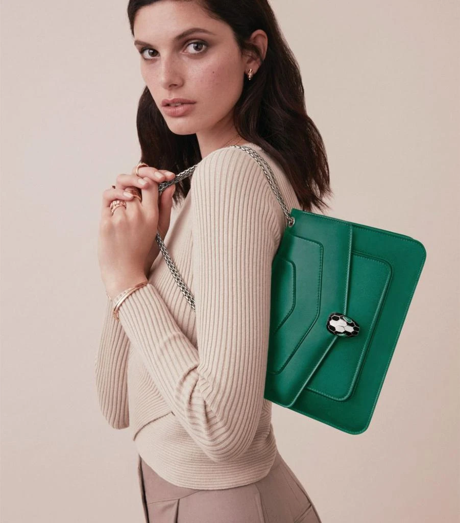 商品BVLGARI|Medium Leather Serpenti Forever Shoulder Bag,价格¥32033,第2张图片详细描述