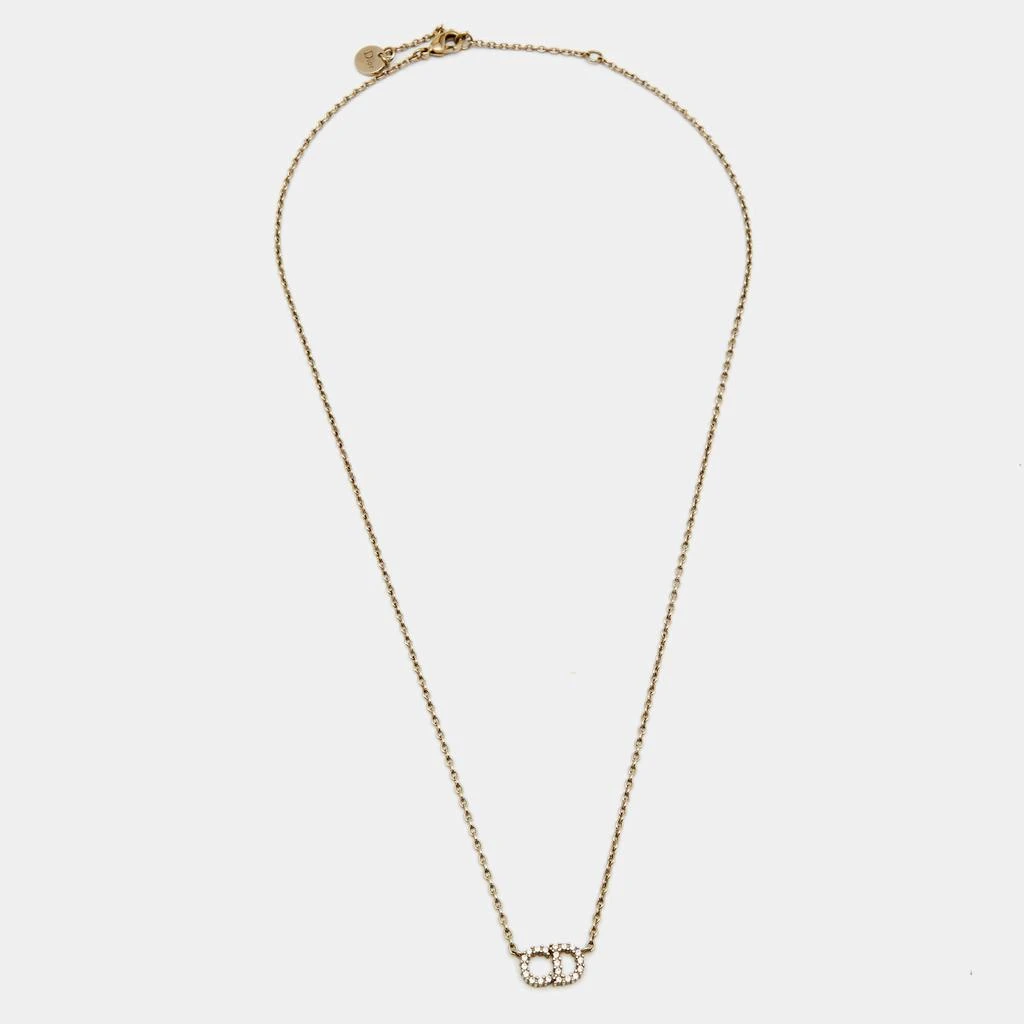 商品[二手商品] Dior|Dior Clair D Lunes Crystals Gold Tone Metal Necklace,价格¥1385,第2张图片详细描述