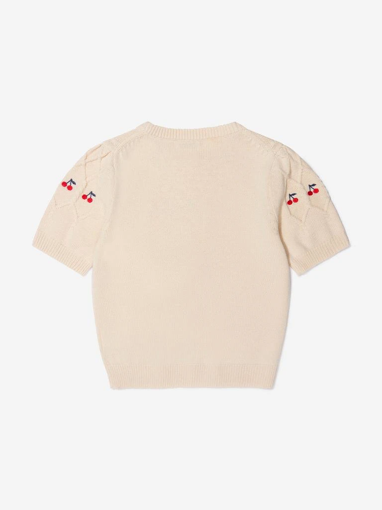 商品Bonpoint|Bonpoint White Girls Cotton And Wool Short Sleeve Jumper,价格¥1410,第4张图片详细描述