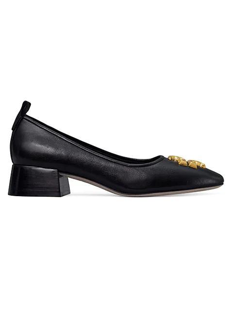 商品Tory Burch|Elanor Leather Logo Pumps,价格¥2558,第1张图片