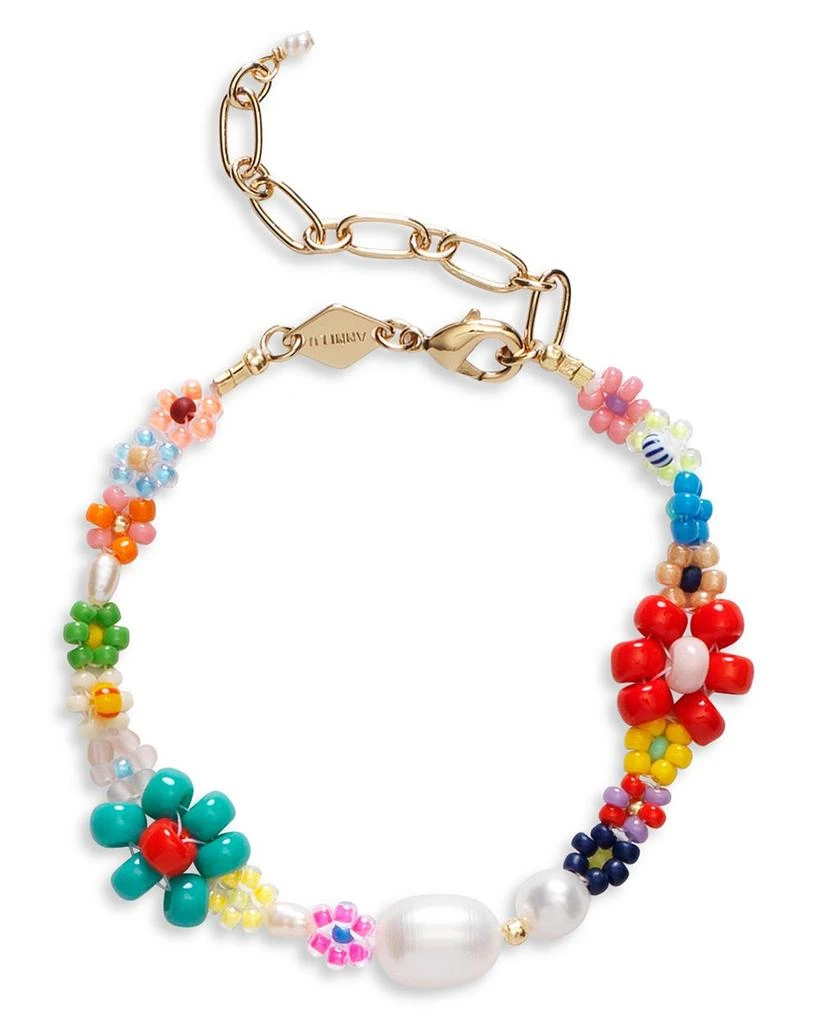 商品Anni Lu|Mexi Flower Beaded Bracelet in 18K Gold Plated,价格¥794,第1张图片详细描述