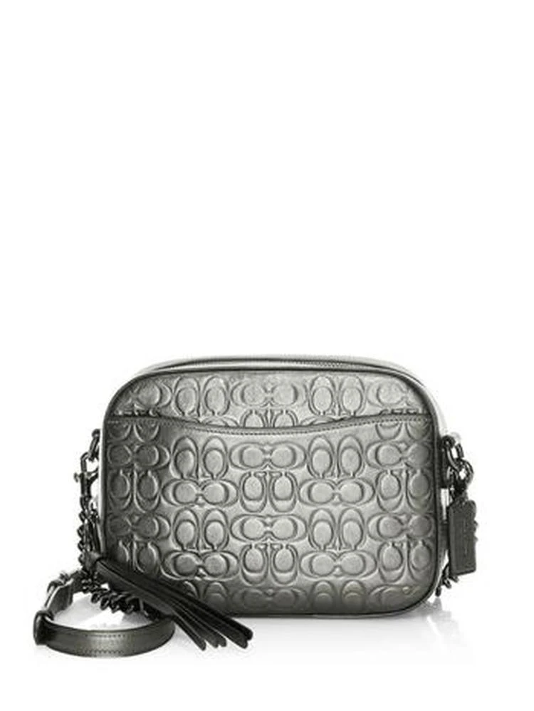 商品Coach|Coach - Signature Metallic Leather Camera Bag,价格¥1303,第1张图片