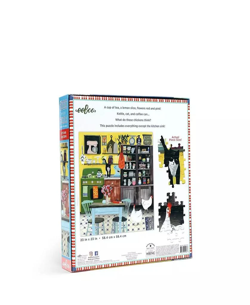 商品Eeboo|Piece Love Kitchen Chickens 1000 Piece Square Adult Jigsaw Puzzle Set,价格¥148,第3张图片详细描述