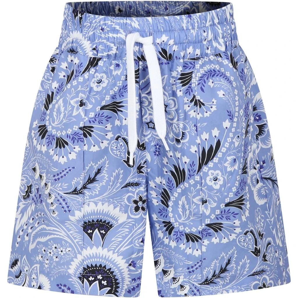 商品ETRO|Sky Blue Casual Shorts For Boy With Paisley Pattern,价格¥1276,第1张图片