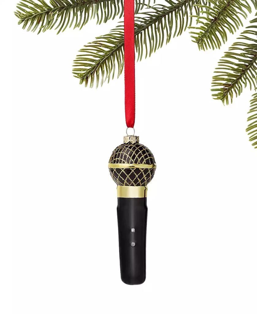 商品Macy's|Holiday Lane All About You Black and Gold Microphone Ornament, Exclusively at Macy's,价格¥45,第1张图片