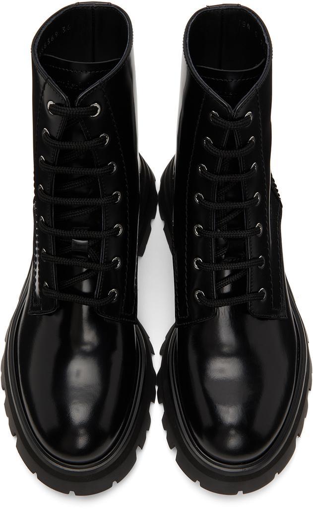 商品Alexander McQueen|Black Patent Lace-Up Boots,价格¥7811,第7张图片详细描述