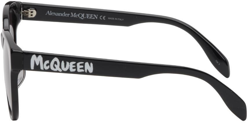 商品Alexander McQueen|Black Graffiti Sunglasses,价格¥2218,第5张图片详细描述