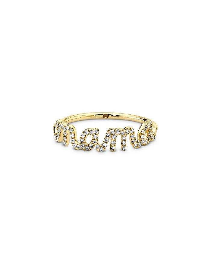 商品Sydney Evan|14K Yellow Gold Diamond Mama Script Ring,价格¥8688,第1张图片详细描述