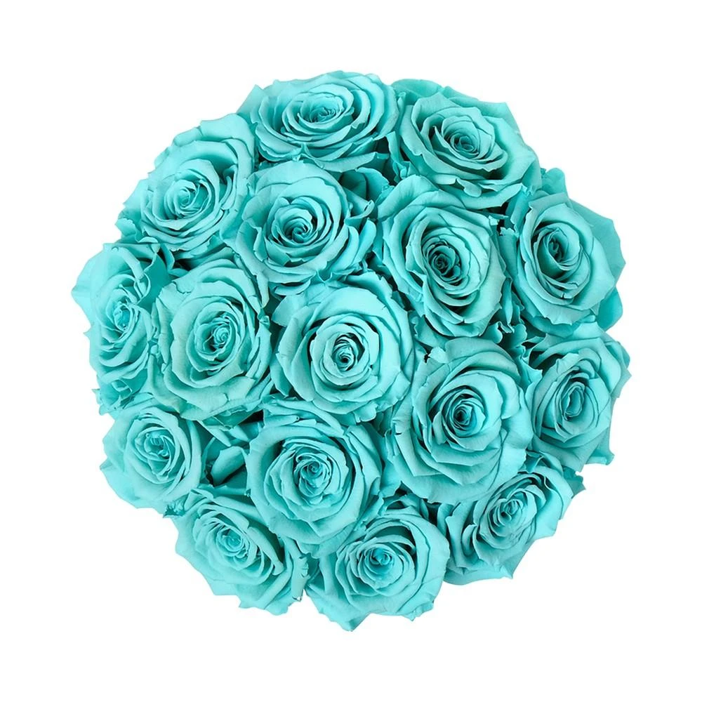 商品Infinity Roses|Round Box of 16 Tiffany Blue Real Roses, Preserved To Last Over A Year,价格¥1682,第3张图片详细描述