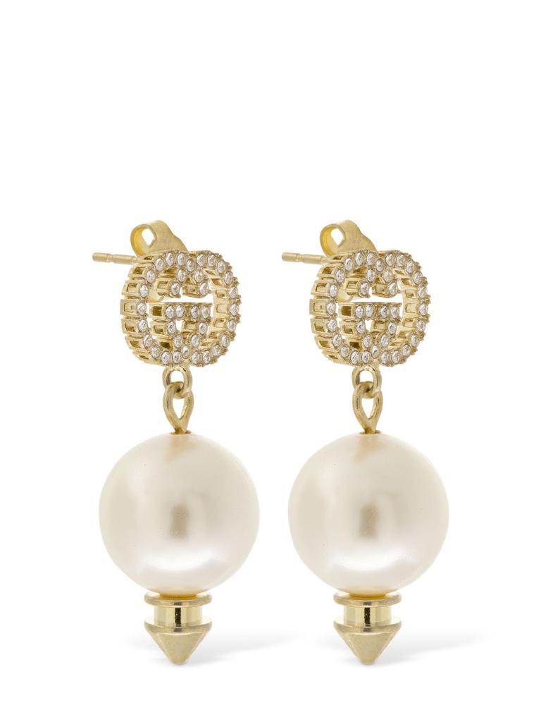 商品Gucci|Gg Imitation Pearl Pendant Earrings,价格¥3519,第4张图片详细描述