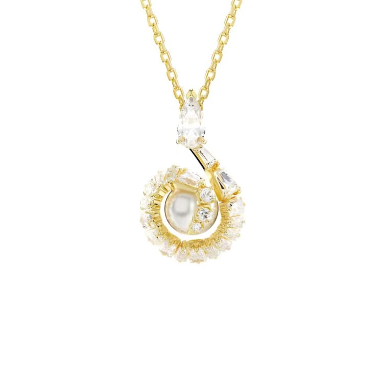 商品[国内直发] Swarovski|施华洛世奇 蛇形珍珠吊坠 仿水晶 项链 女款 金色,价格¥1198,第8张图片详细描述