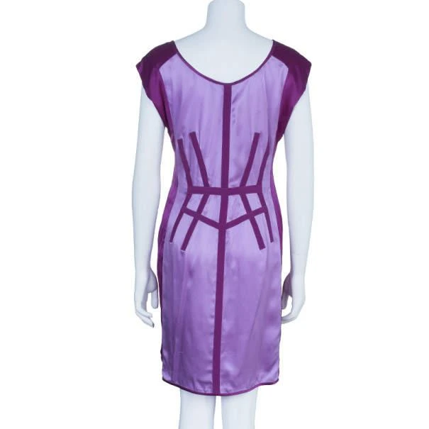 商品[二手商品] Narciso Rodriguez|Narciso Rodriguez Purple Satin Panel Shift Dress M,价格¥912,第3张图片详细描述