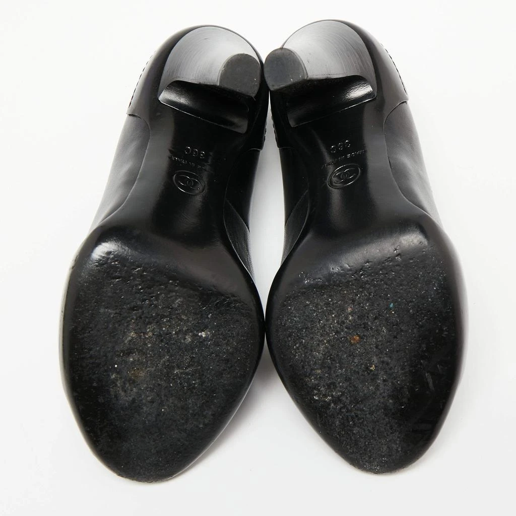 Chanel Black Leather CC Open Toe Pumps Size 36 商品