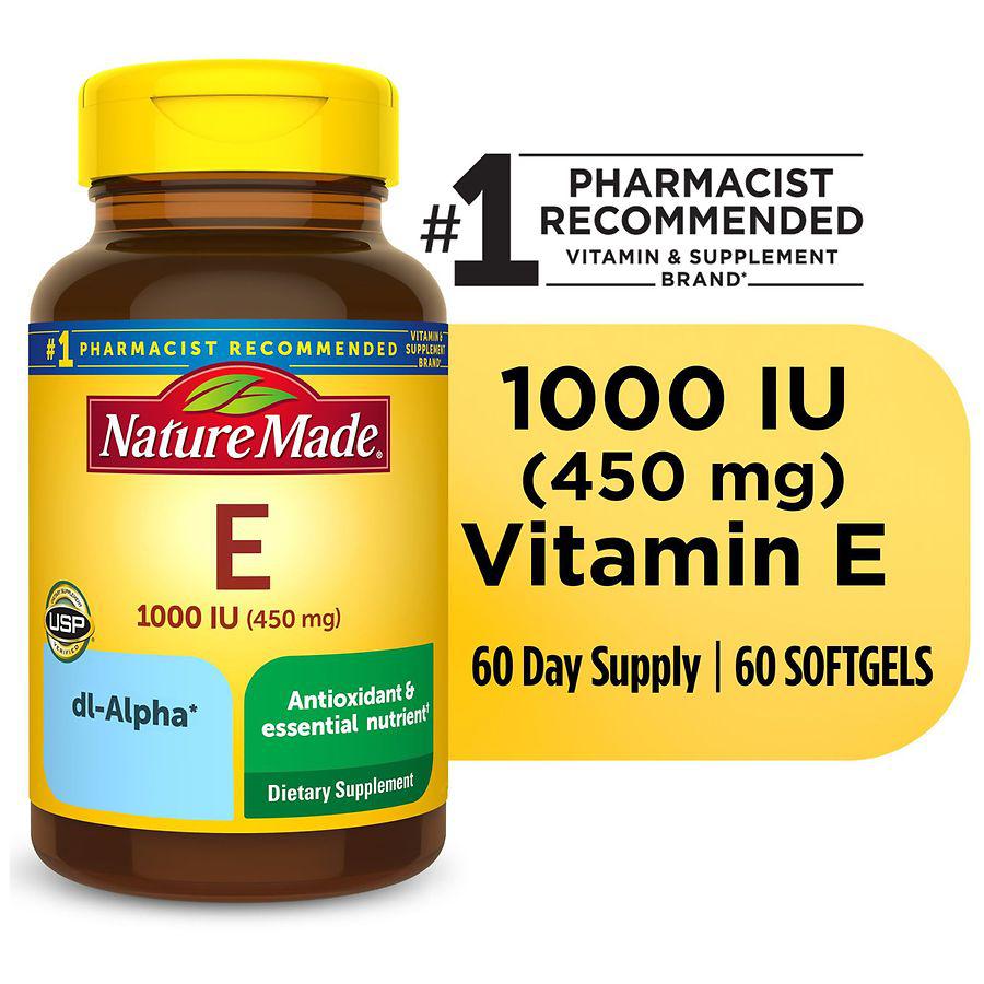 Vitamin E 450 mg (1000 IU) dl-Alpha Softgels商品第7张图片规格展示
