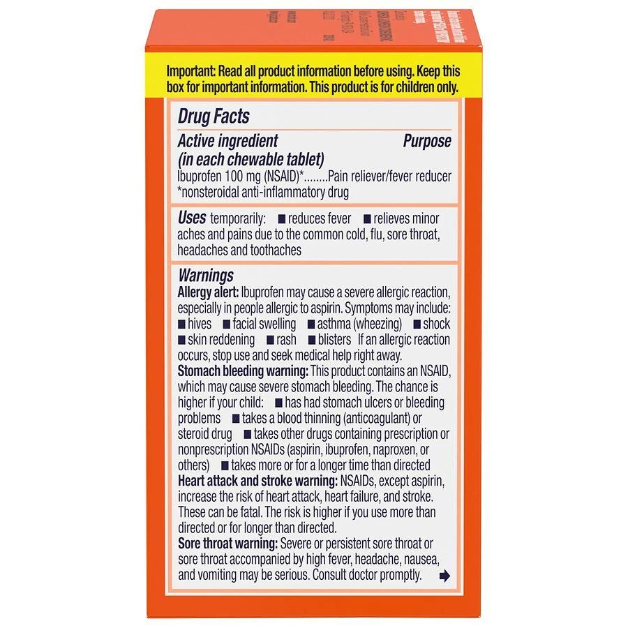 商品Children's Motrin|Dye-Free Ibuprofen Chewable Tablets Grape,价格¥82,第4张图片详细描述