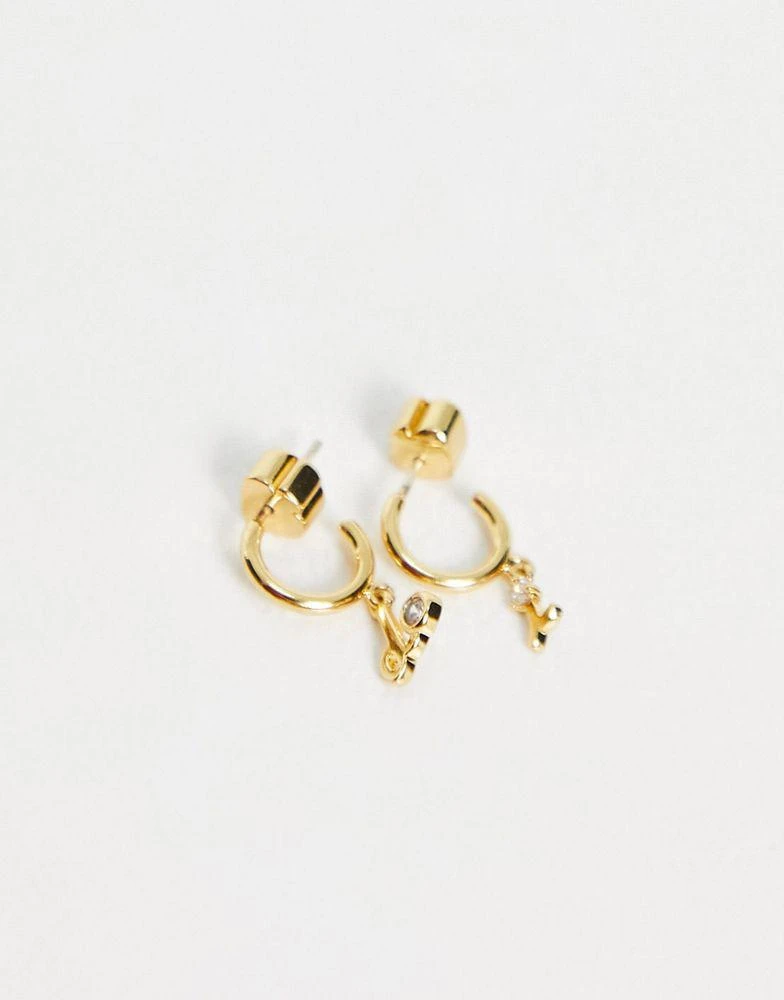 商品Kate Spade|Kate Spade I Do bridal huggy hoop earrings in gold plate,价格¥266,第4张图片详细描述