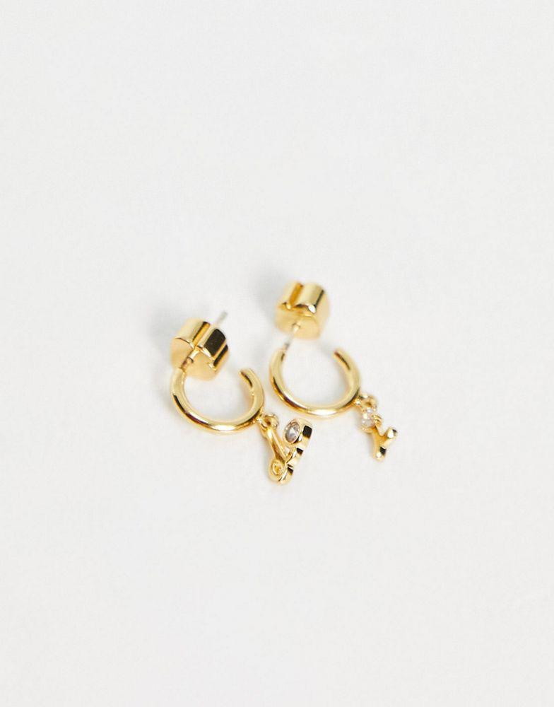 商品Kate Spade|Kate Spade I Do bridal huggy hoop earrings in gold plate,价格¥254,第6张图片详细描述