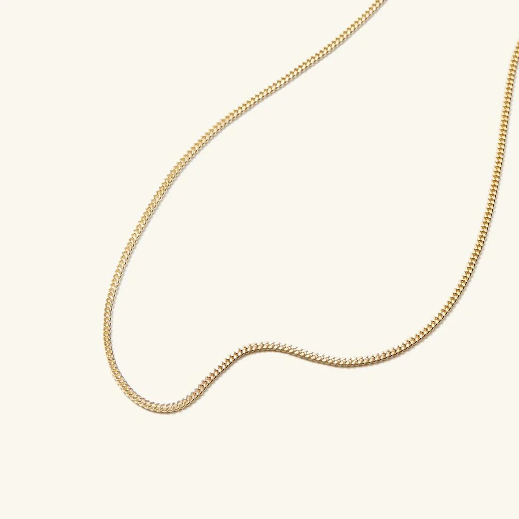 商品A&M|14K Gold Dainty Baby Curb Chain Necklace 16"-24",价格¥874,第3张图片详细描述