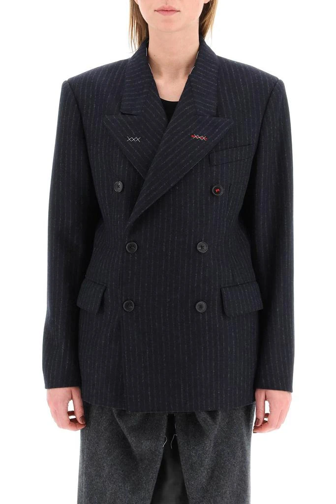 商品MAISON MARGIELA|Maison margiela pinstriped wool double-breasted blazer,价格¥7618,第2张图片详细描述