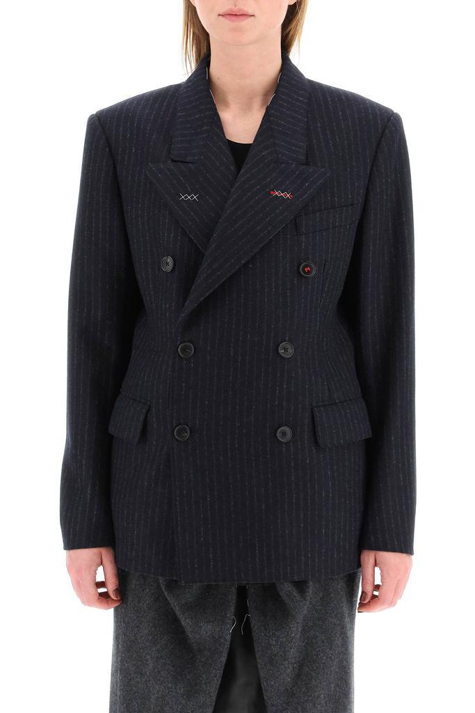 商品MAISON MARGIELA|Maison margiela pinstriped wool double-breasted blazer,价格¥8079,第2张图片详细描述