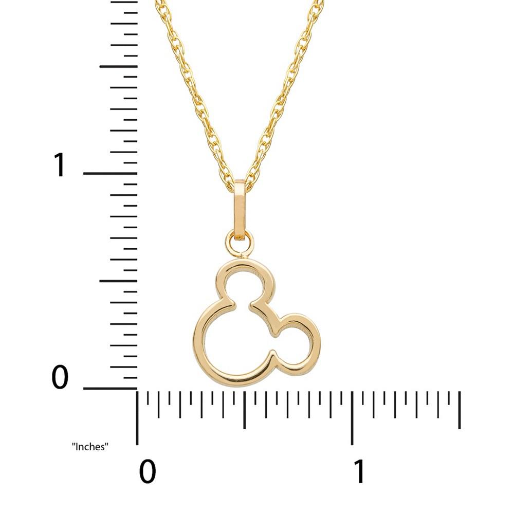 Children's Mickey Mouse Silhouette 15" Pendant Necklace in 14k Gold商品第4张图片规格展示