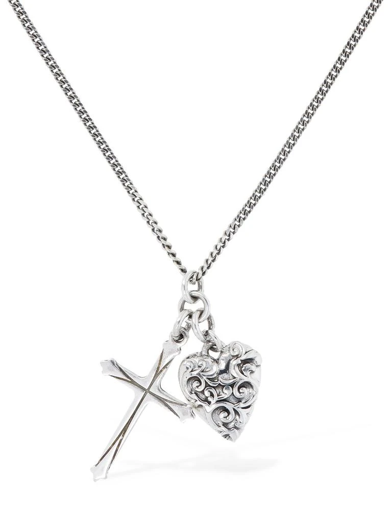 商品Emanuele Bicocchi|Cross & Arabesque Heart Charm Necklace,价格¥704,第1张图片