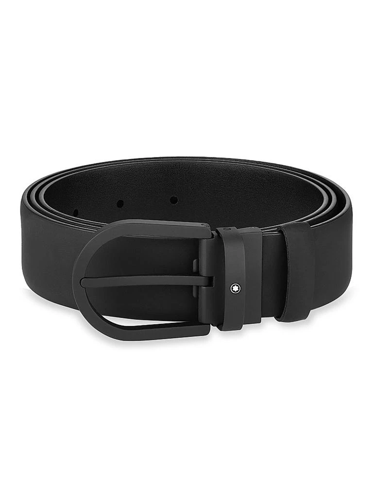 商品MontBlanc|Leather Horseshoe Buckle Cut-to-Size Belt,价格¥3804,第1张图片