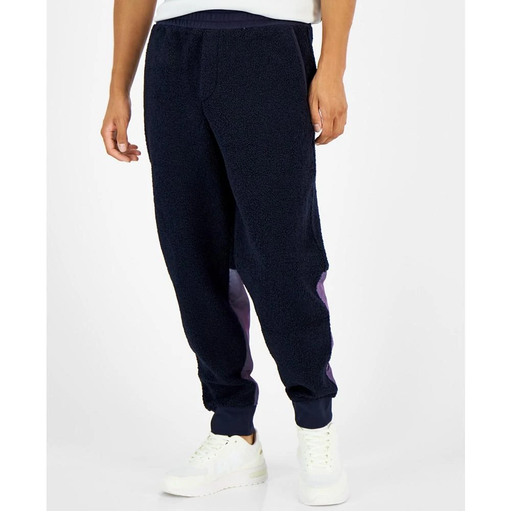 商品Armani Exchange|Men's Teddy Fleece Colorblock Sweatpants,价格¥727,第1张图片