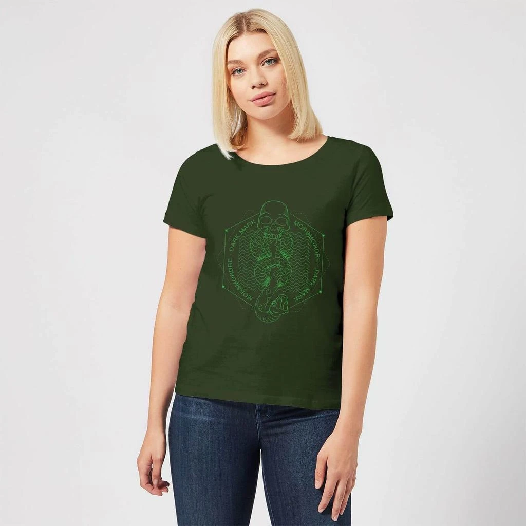 商品Harry Potter|Harry Potter Morsmordre Dark Mark Women's T-Shirt - Forest Green,价格¥170,第3张图片详细描述