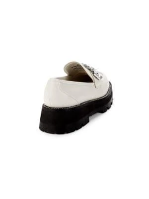 商品Karl Lagerfeld Paris|Marcia Embellished Leather Loafers,价格¥600,第3张图片详细描述