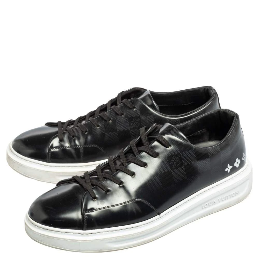 商品[二手商品] Louis Vuitton|Louis Vuitton Black Damier Glazed Canvas Beverly Hills Low-Top Sneaker Size 43.5,价格¥2968,第4张图片详细描述