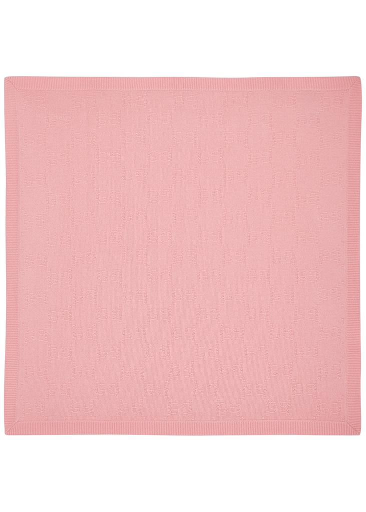 KIDS Pink GG-intarsia wool blanket商品第3张图片规格展示