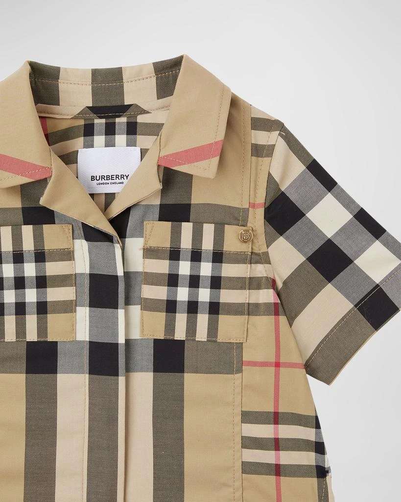 商品Burberry|Girl's Agatha Check-Print Shirt, Size 6M-2,价格¥822,第3张图片详细描述