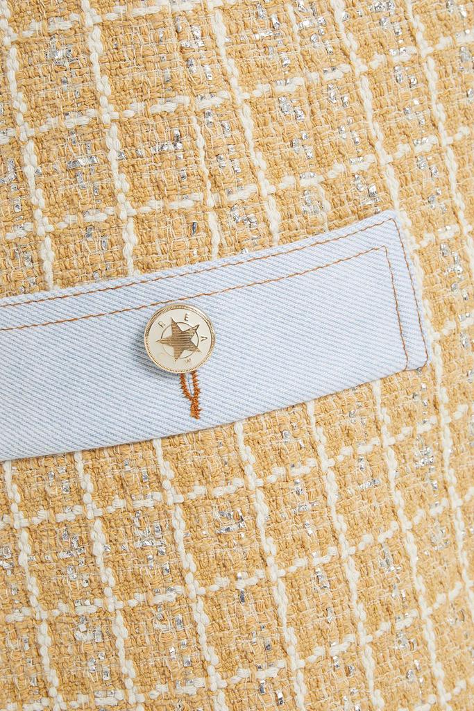 Melle button-embellished metallic cotton-blend tweed mini skirt商品第4张图片规格展示
