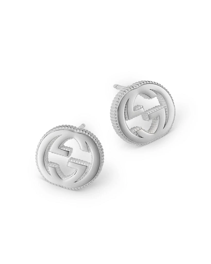 商品Gucci|Sterling Silver Interlocking G Stud Earrings,价格¥3079,第1张图片