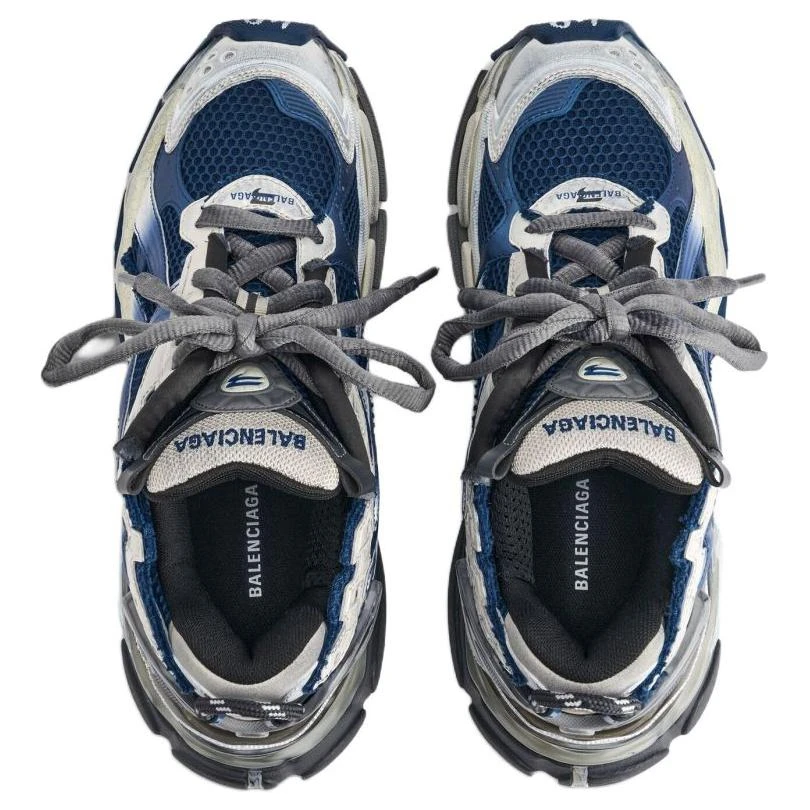 商品[国内直发] Balenciaga|巴黎世家 Runner Gradient 做旧款 圆头系带 低帮 生活休闲鞋 男款 蓝色,价格¥6667,第6张图片详细描述