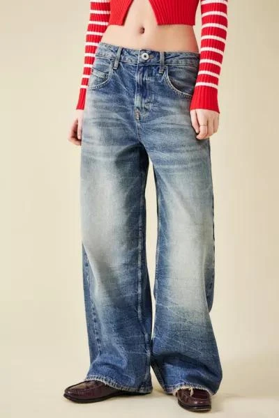 商品BDG|BDG Check Applique Jaya Baggy Jean,价格¥673,第2张图片详细描述