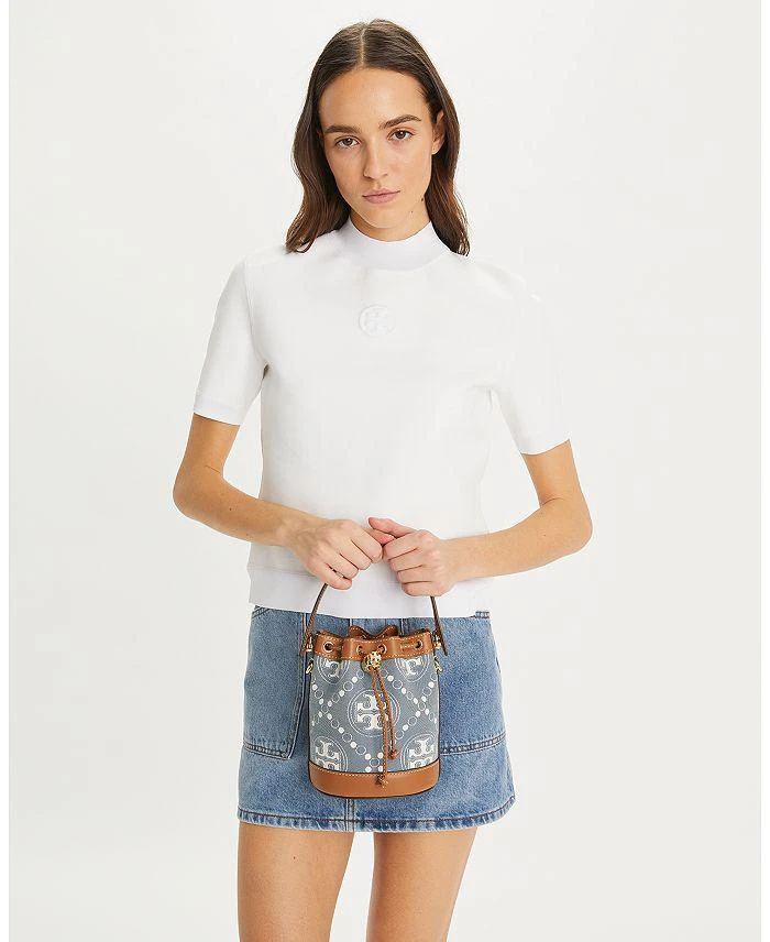 商品Tory Burch|Mini 水桶包 T Monogram ,价格¥1887,第4张图片详细描述