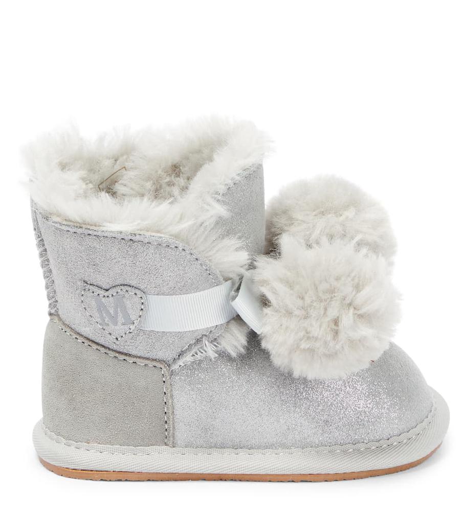Baby faux fur-lined suede boots商品第3张图片规格展示