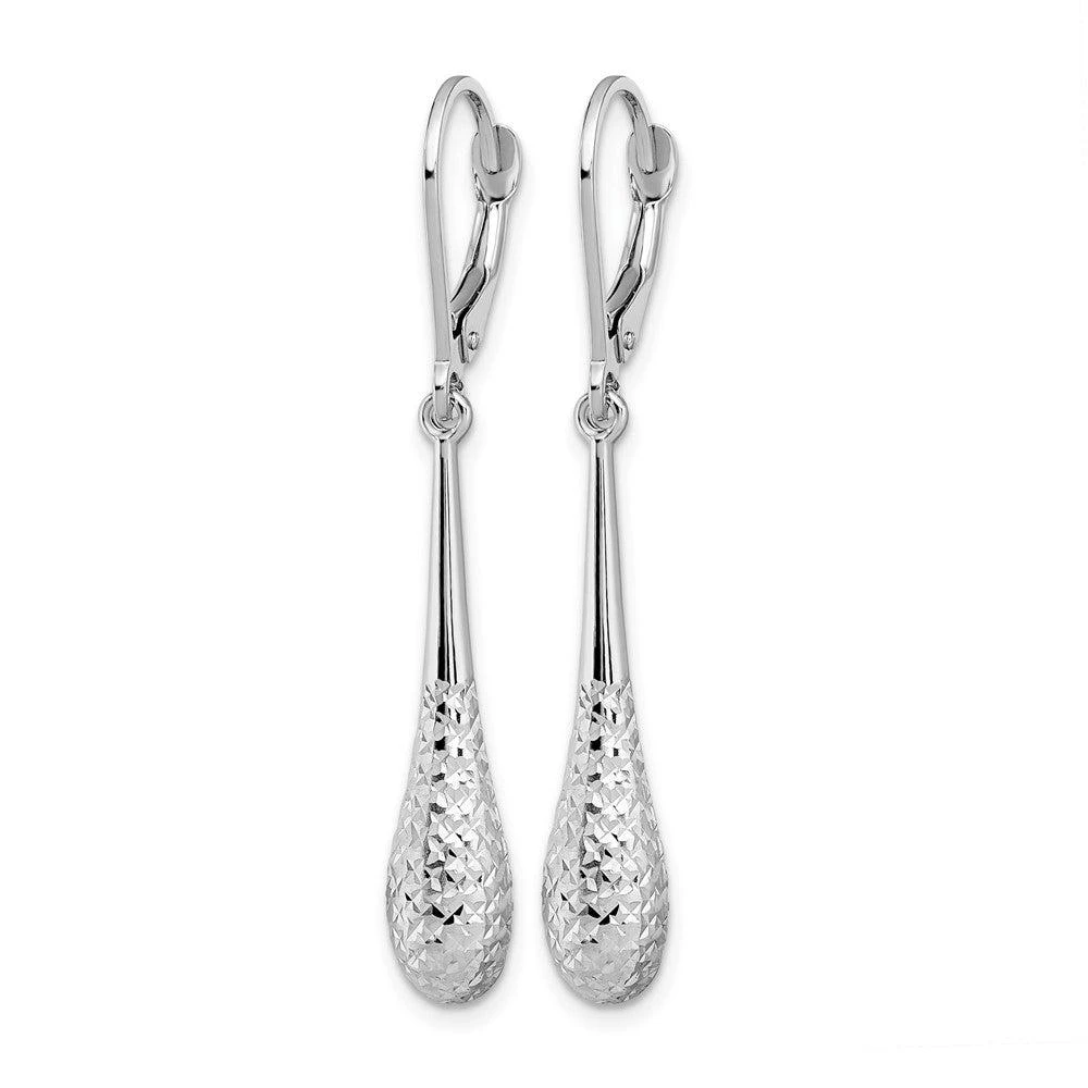 商品Diamond2Deal|14K White Gold Diamond-cut Drop Dangle Earrings,价格¥4704,第2张图片详细描述