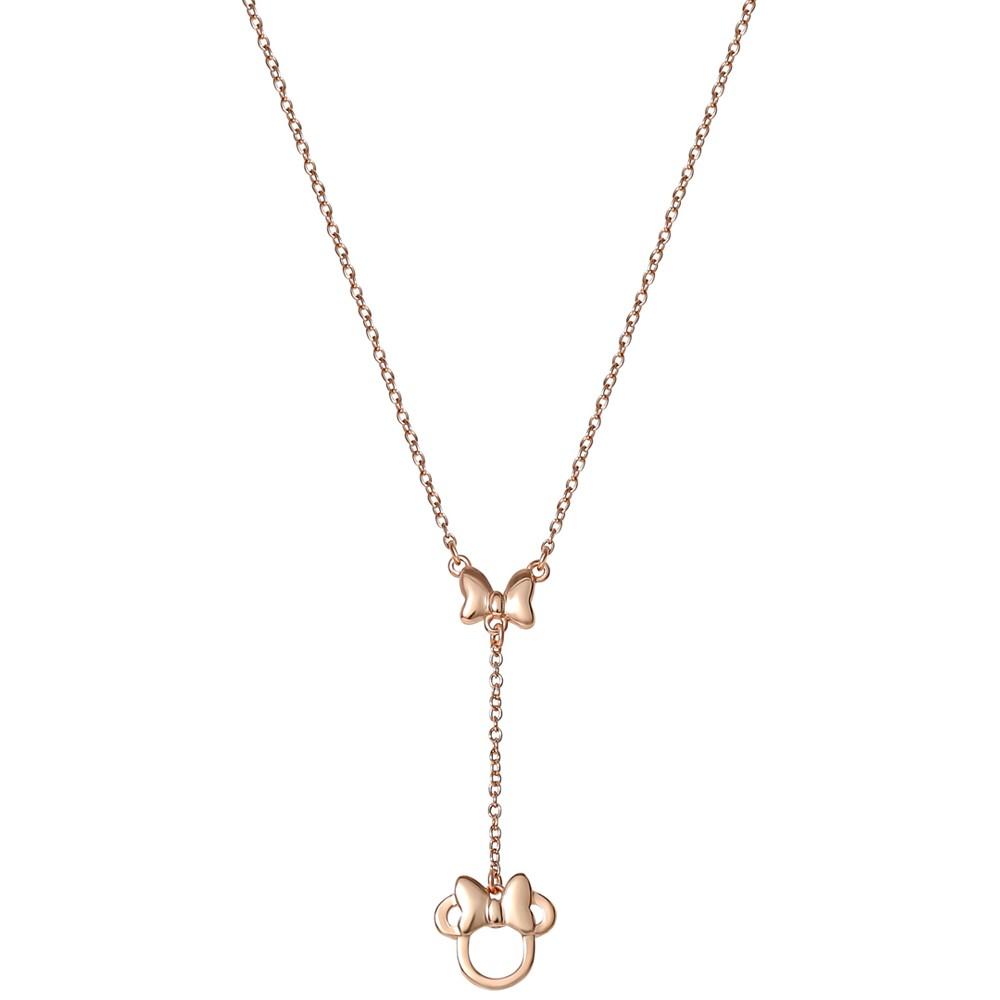 Minnie Mouse 18" Lariat Necklace in 18k Rose Gold-Plated Sterling Silver商品第3张图片规格展示