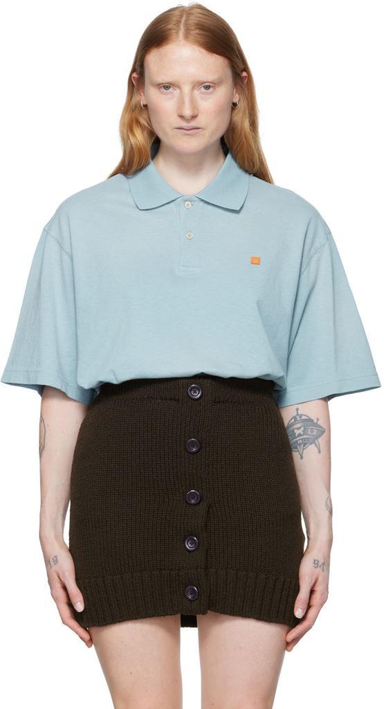 商品Acne Studios|Blue Organic Cotton Polo,价格¥1013,第1张图片