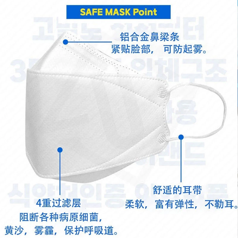 【享贝家】（国内发货，下单后不能取消）韩国SAFE MASK KF-94口罩 白色 100片/盒 KF-94 SAFE MASK WHT-L 商品