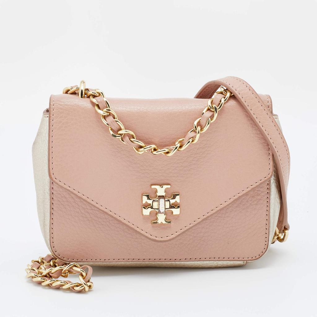 商品[二手商品] Tory Burch|Tory Burch Pink/Gold Leather Mini Kira Crossbody Bag,价格¥1617,第1张图片