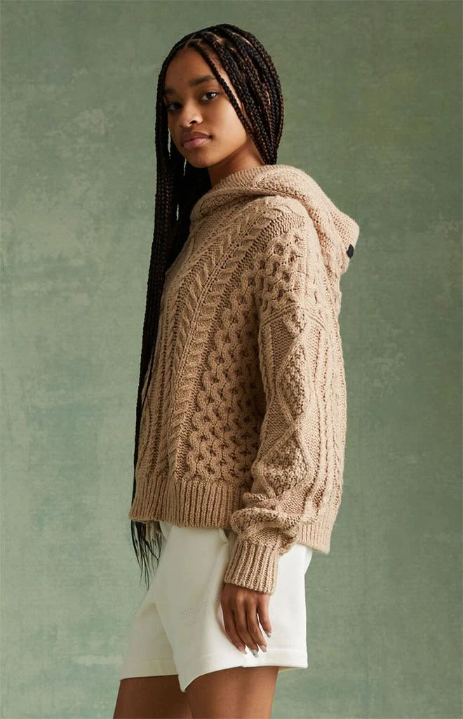 商品Essentials|Essentials Gold Heather Cable Knit Hoodie,价格¥329,第4张图片详细描述