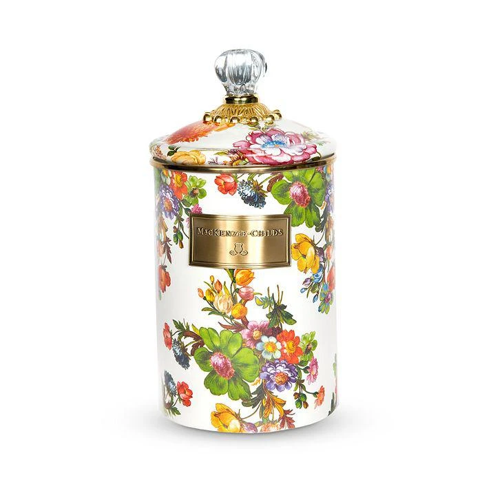 商品MacKenzie-Childs|Flower Market Large Canister, White,价格¥896,第1张图片